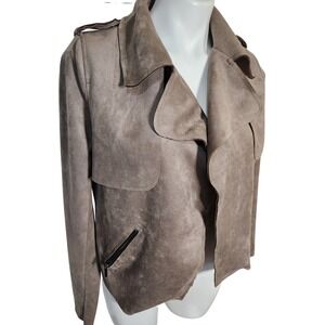 suede moto jacket Taupe KUT from the Kloth Size Small